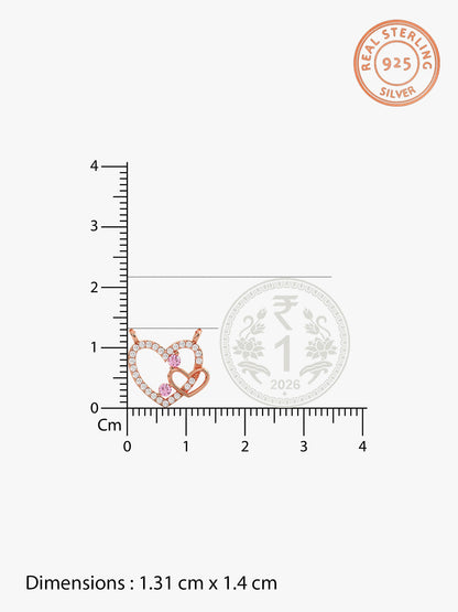 Rose Gold Double the Love Pendant with Link Chain