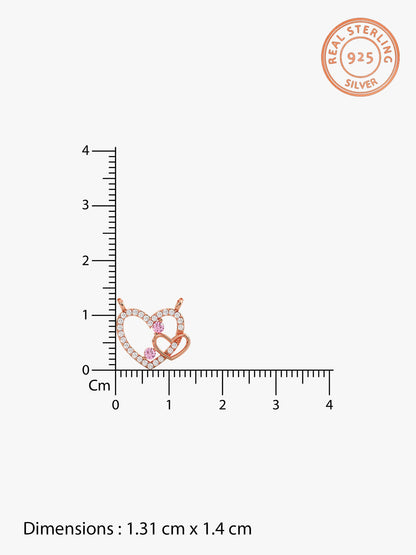 Rose Gold Double the Love Pendant with Link Chain