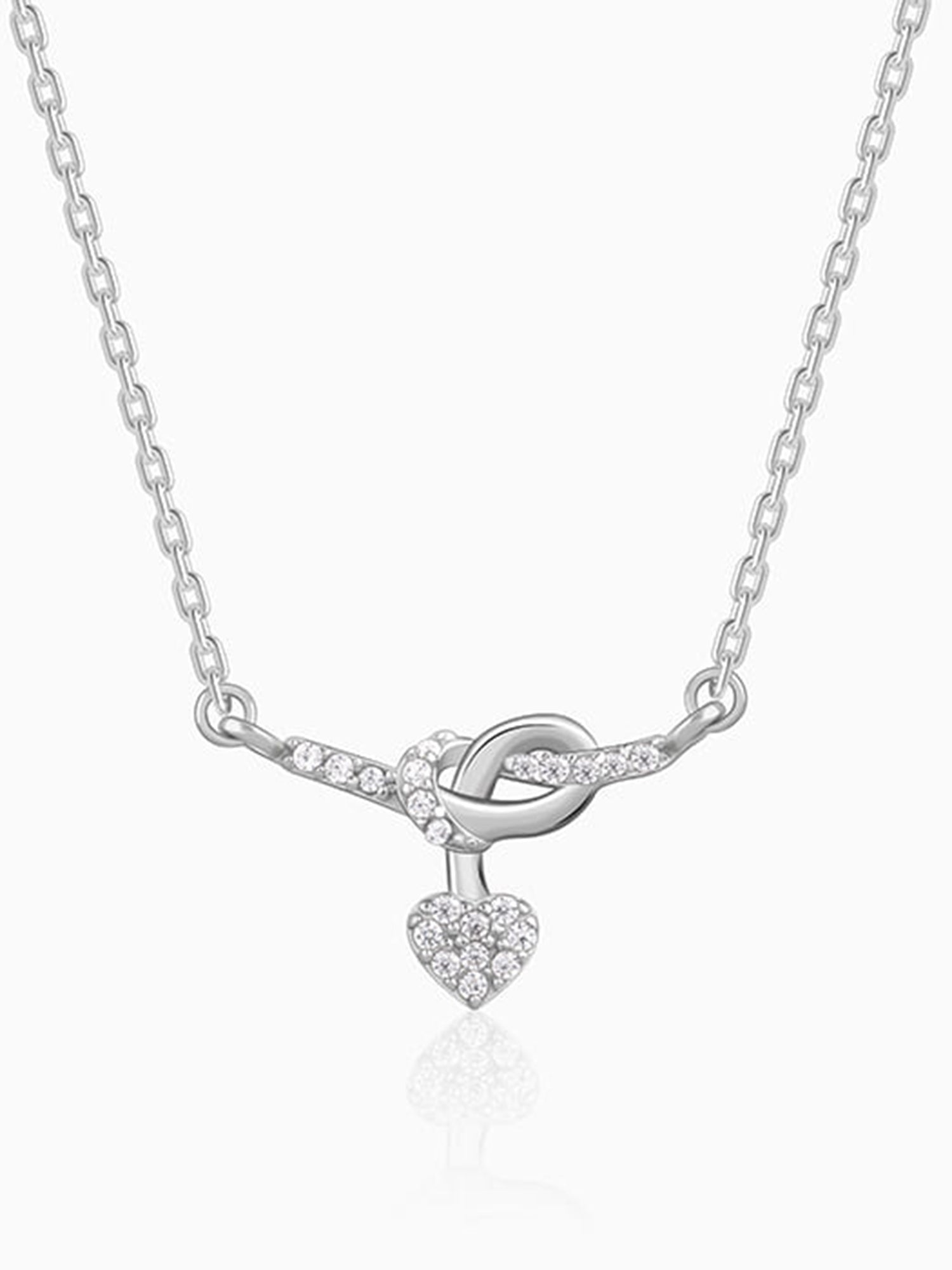 Silver Tied Heart Necklace