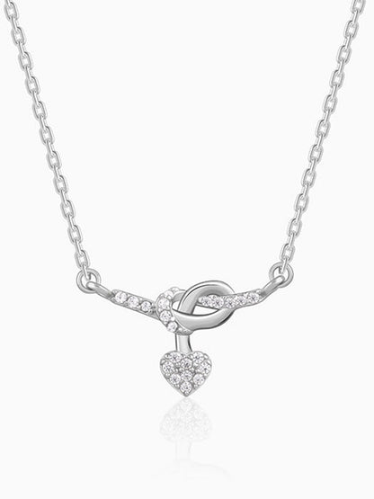 Silver Tied Heart Necklace