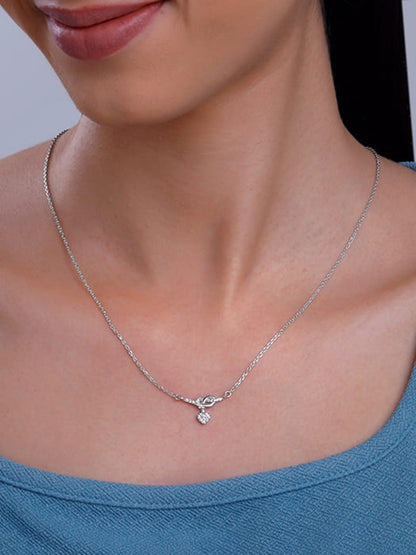 Silver Tied Heart Necklace