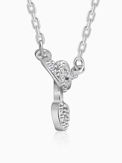 Silver Tied Heart Necklace