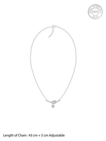Silver Tied Heart Necklace