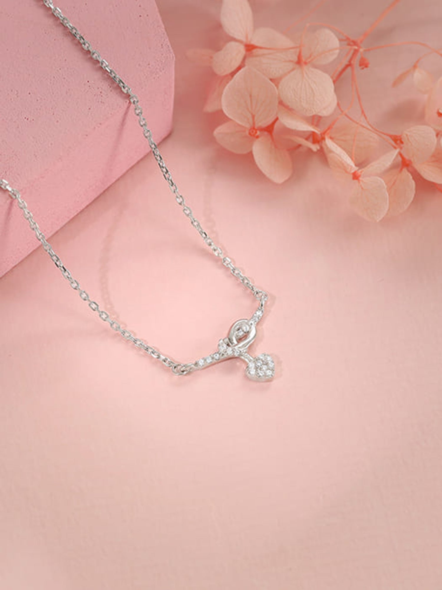 Silver Tied Heart Necklace