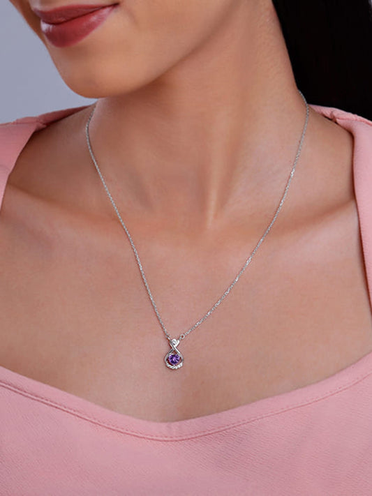 Silver Perennial Love Pendant With Link Chain