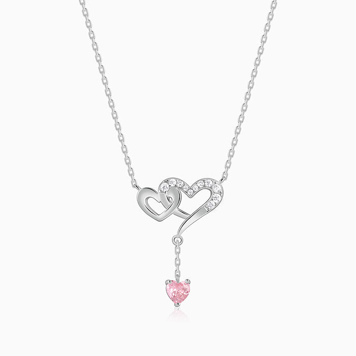 Silver Double Love Necklace - Image 1