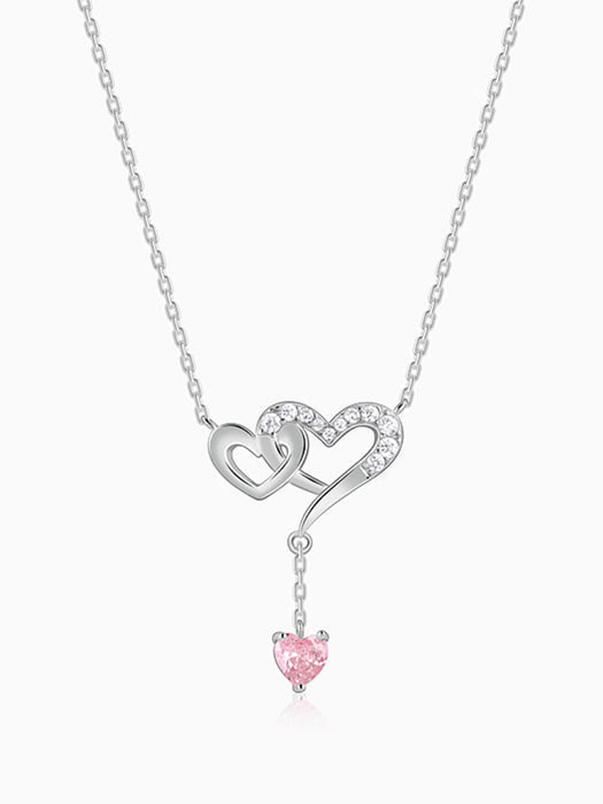Silver Double Love Necklace