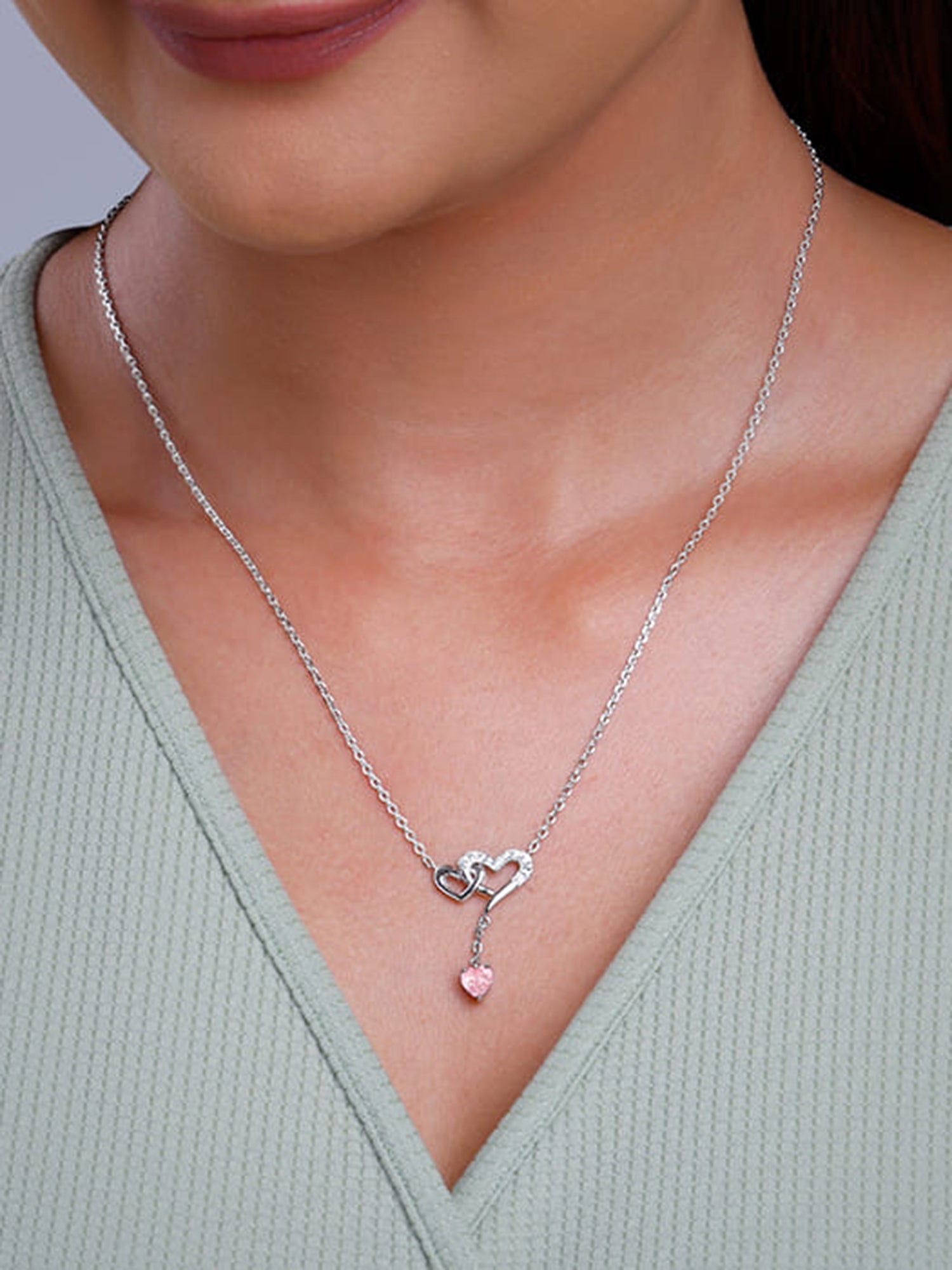 Silver Double Love Necklace