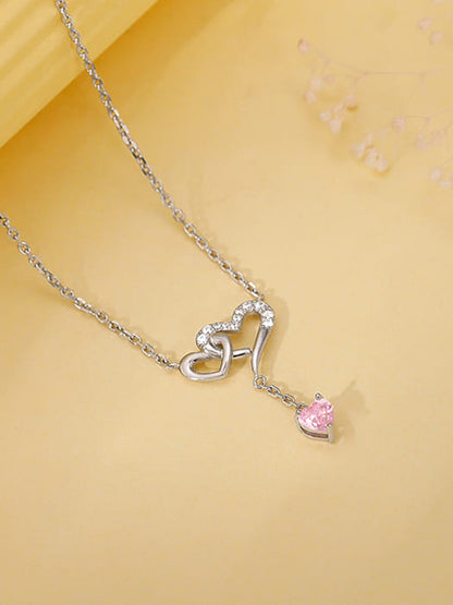 Silver Double Love Necklace
