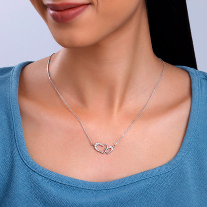 Silver Heart Interlocked Necklace