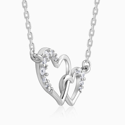 Silver Heart Interlocked Necklace
