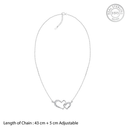 Silver Heart Interlocked Necklace