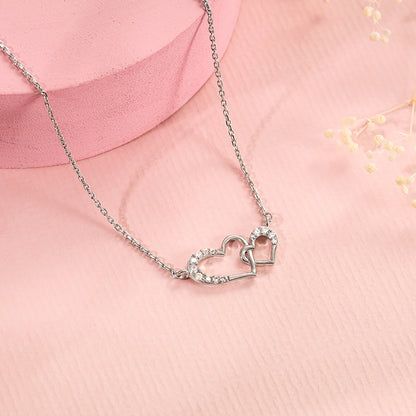 Silver Heart Interlocked Necklace