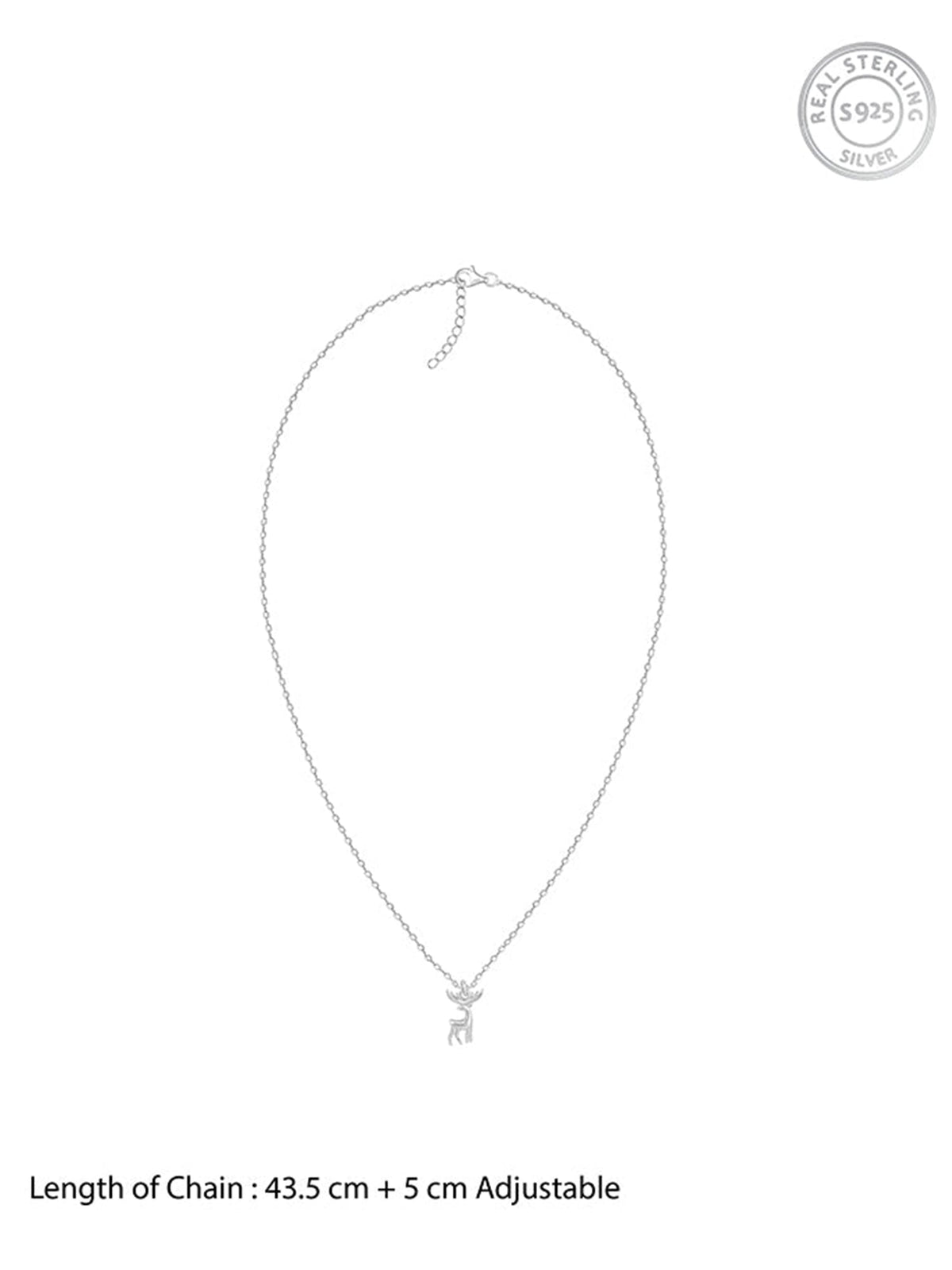 Silver Twilight Deer Pendant with Link Chain