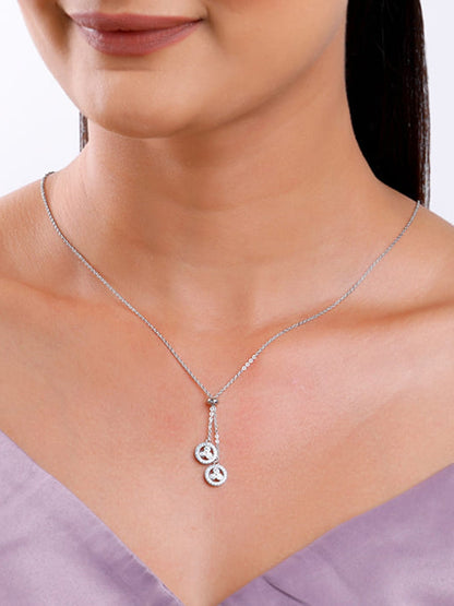 Silver Duo Spark Necklace