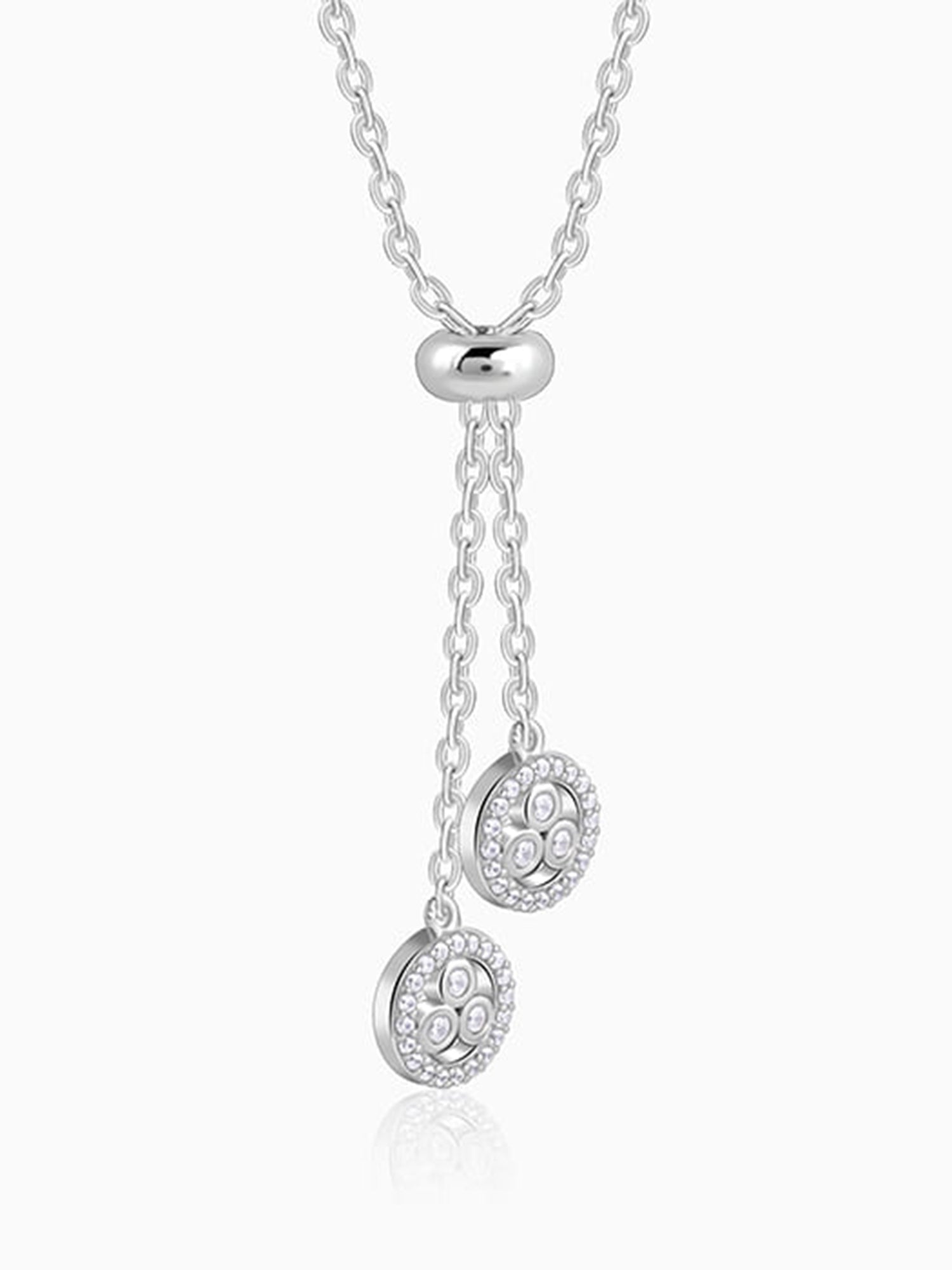 Silver Duo Spark Necklace