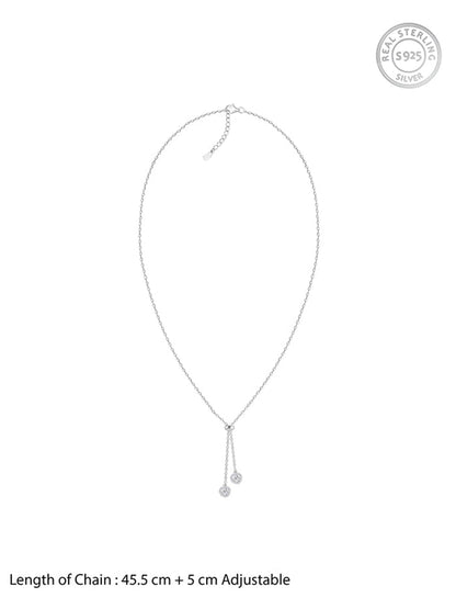 Silver Duo Spark Necklace