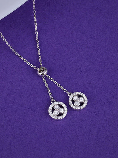 Silver Duo Spark Necklace