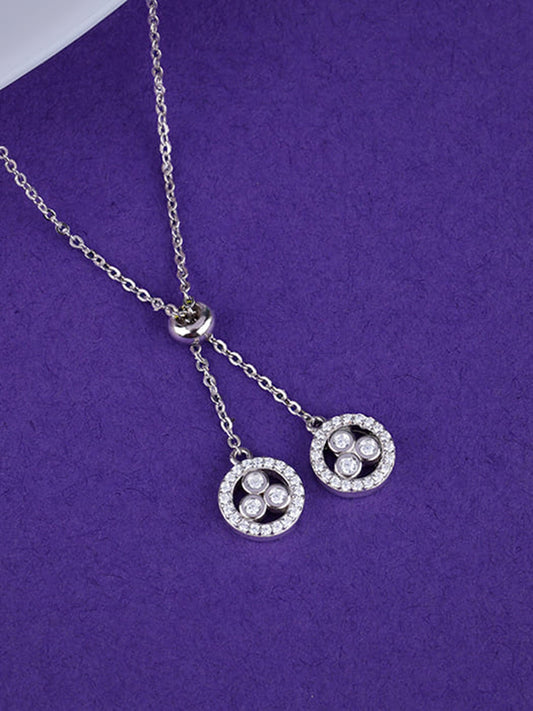 Silver Duo Spark Necklace