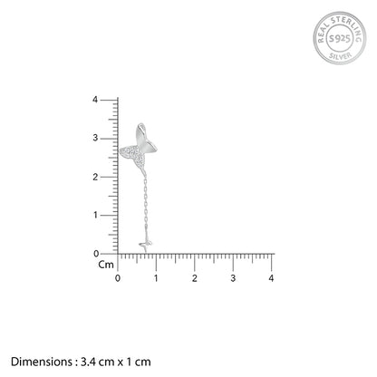 Silver Pretty Butterfly Pendant with Link Chain