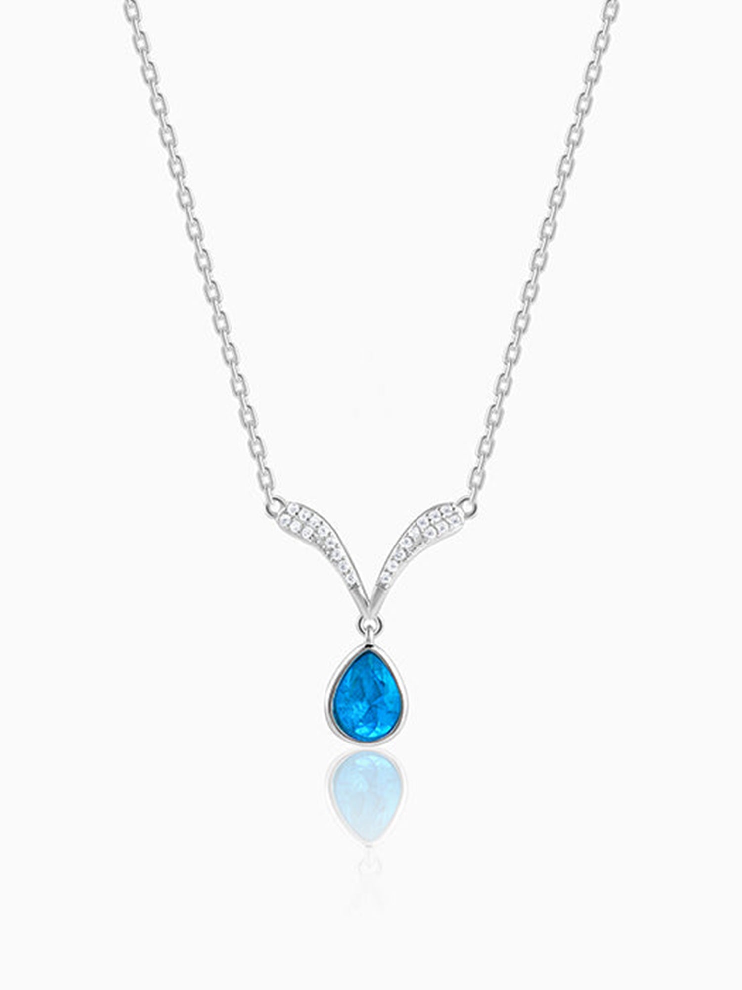 Silver Aqua Blue Necklace