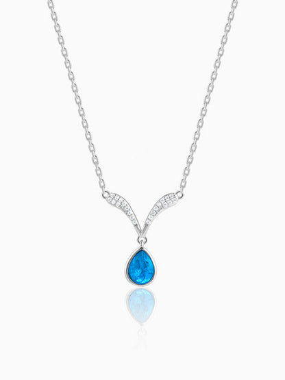 Silver Aqua Blue Necklace