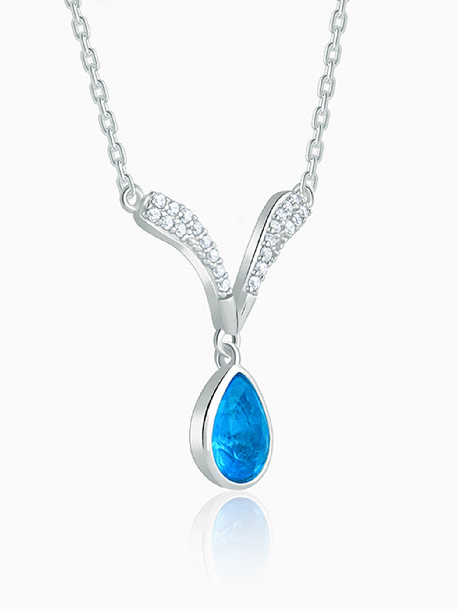 Silver Aqua Blue Necklace