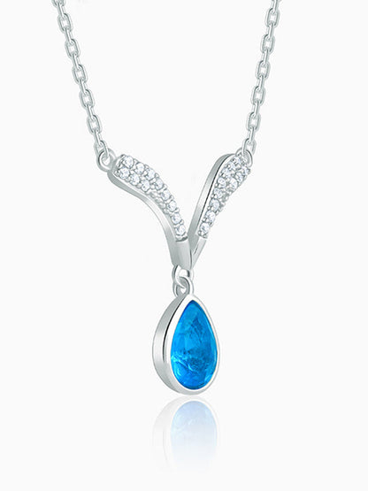 Silver Aqua Blue Necklace