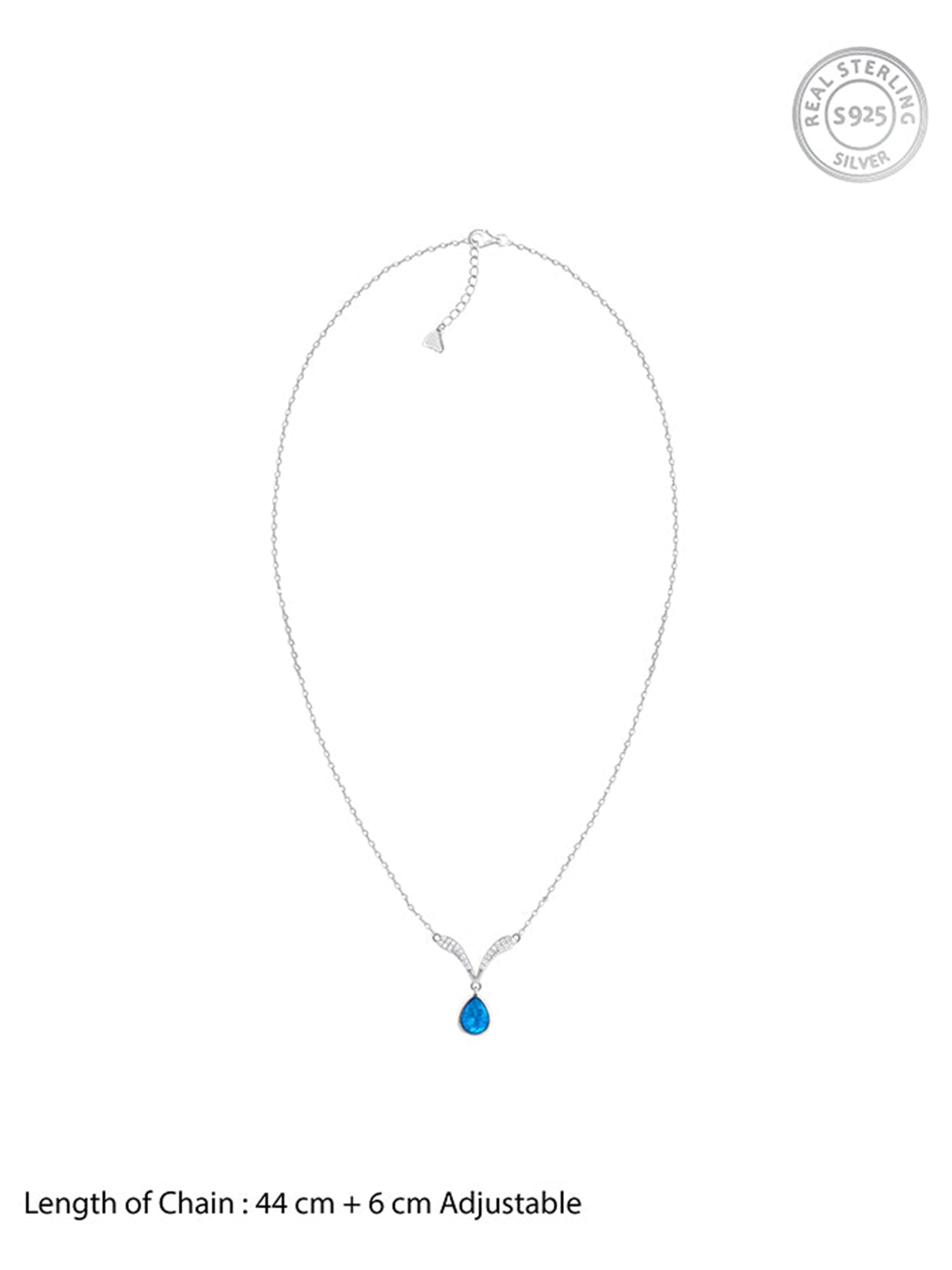 Silver Aqua Blue Necklace