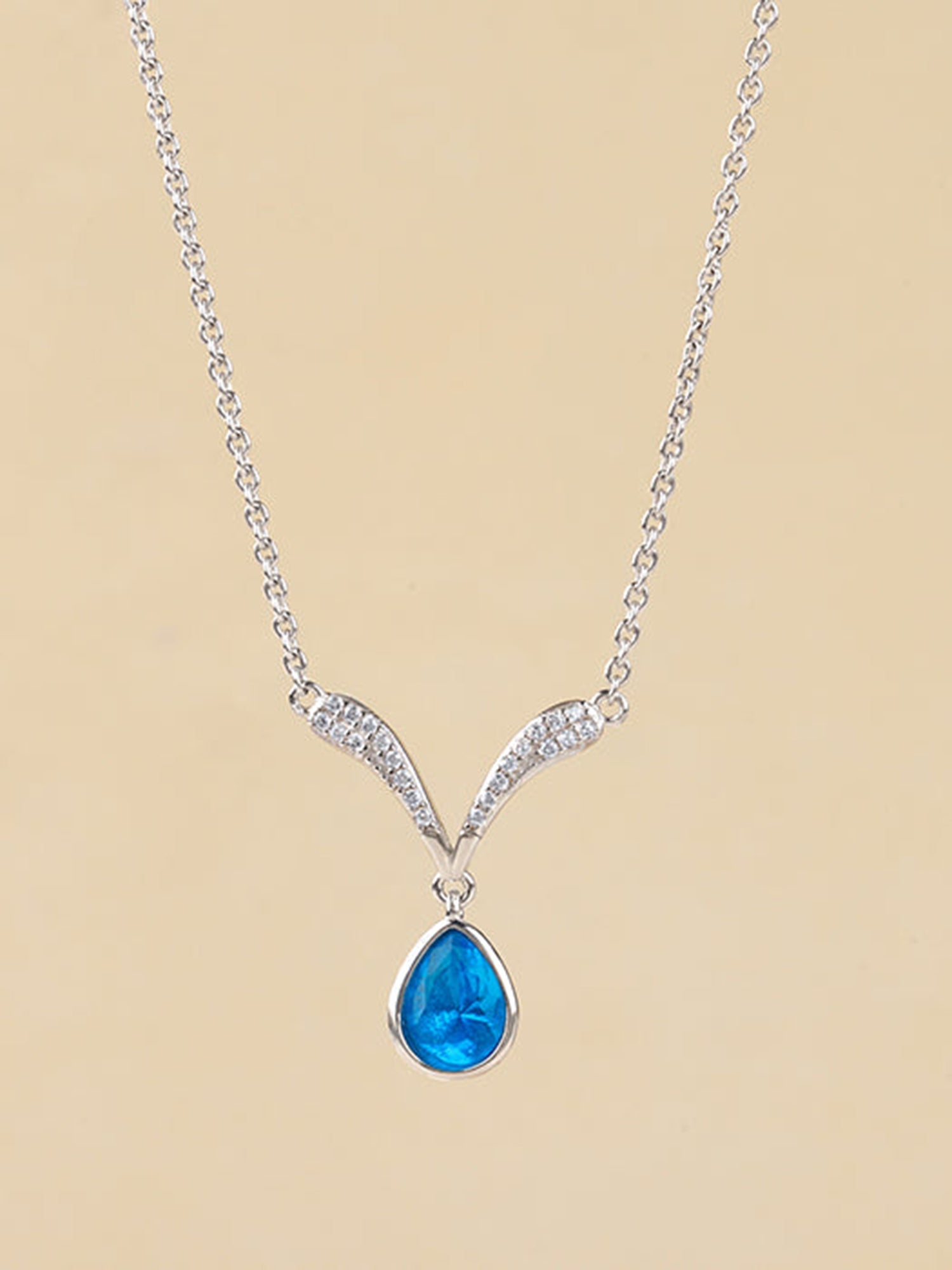 Silver Aqua Blue Necklace