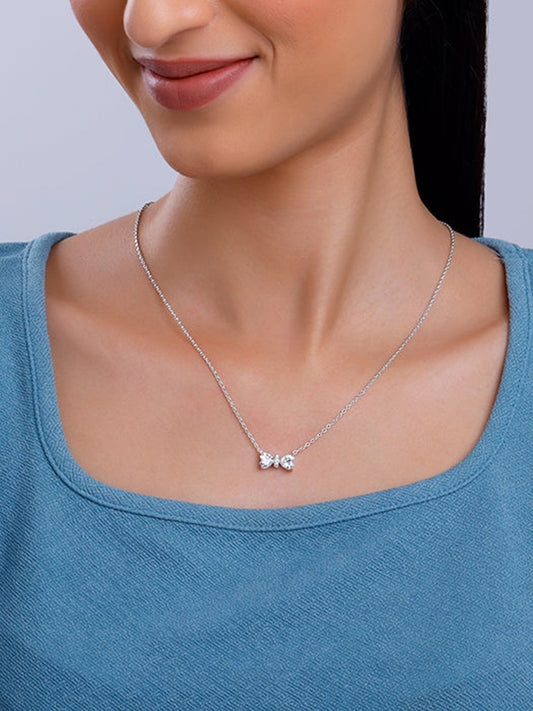 Silver Eloquent Bow Necklace