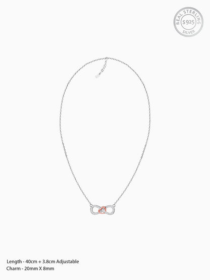 Rose Gold Studded Infinity Heart Pendant
