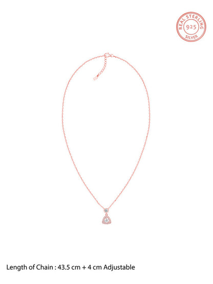 Rose Gold Tirangular Halo Necklace
