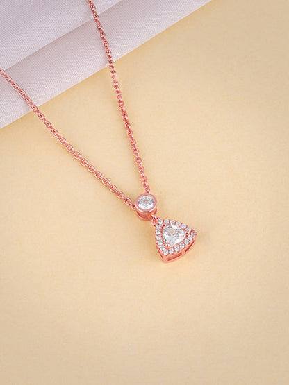 Rose Gold Tirangular Halo Necklace