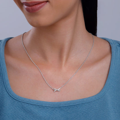 Silver Twisted Ribbon Necklace