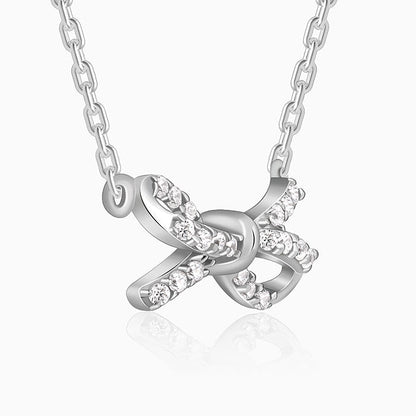 Silver Twisted Ribbon Necklace