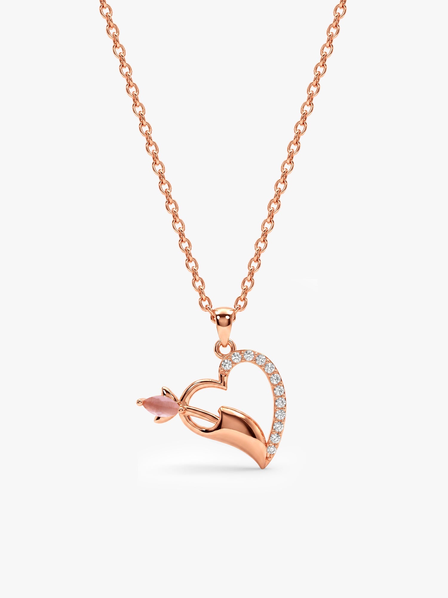 Rose Gold Forevermore Pendant With Link Chain