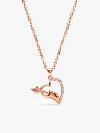 Rose Gold Forevermore Pendant With Link Chain