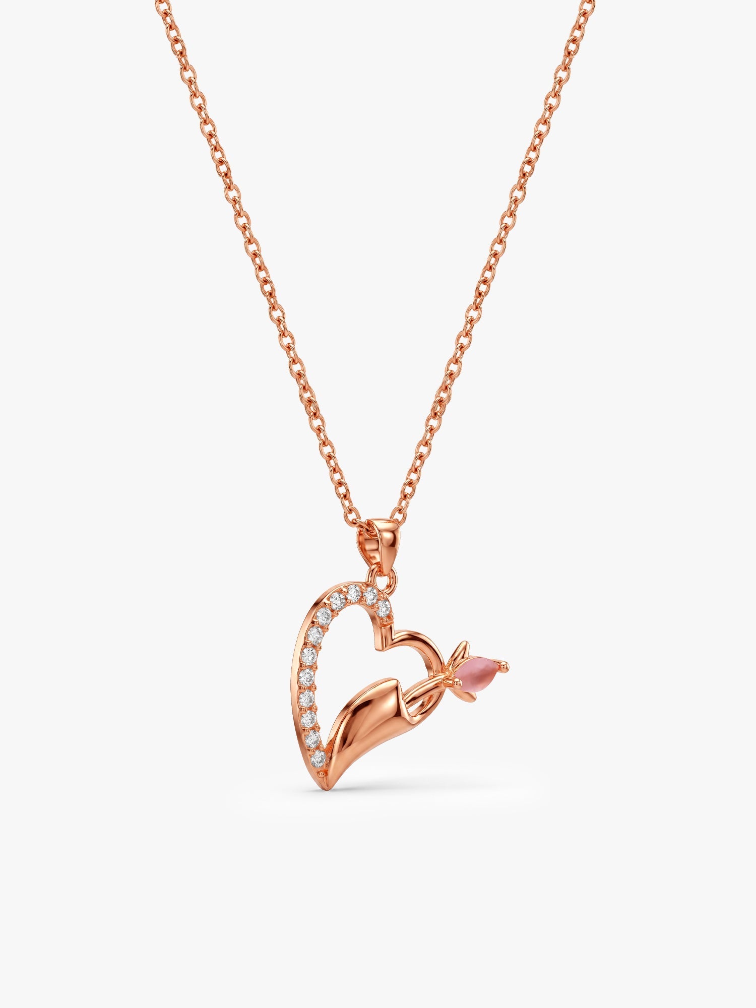 Rose Gold Forevermore Pendant With Link Chain