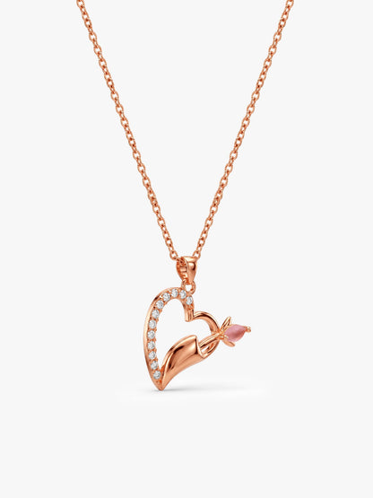 Rose Gold Forevermore Pendant With Link Chain