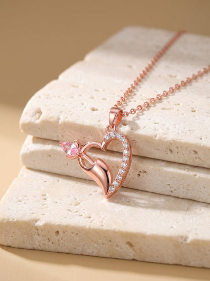 Rose Gold Forevermore Pendant With Link Chain
