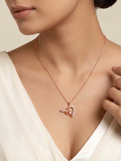 Rose Gold Forevermore Pendant With Link Chain