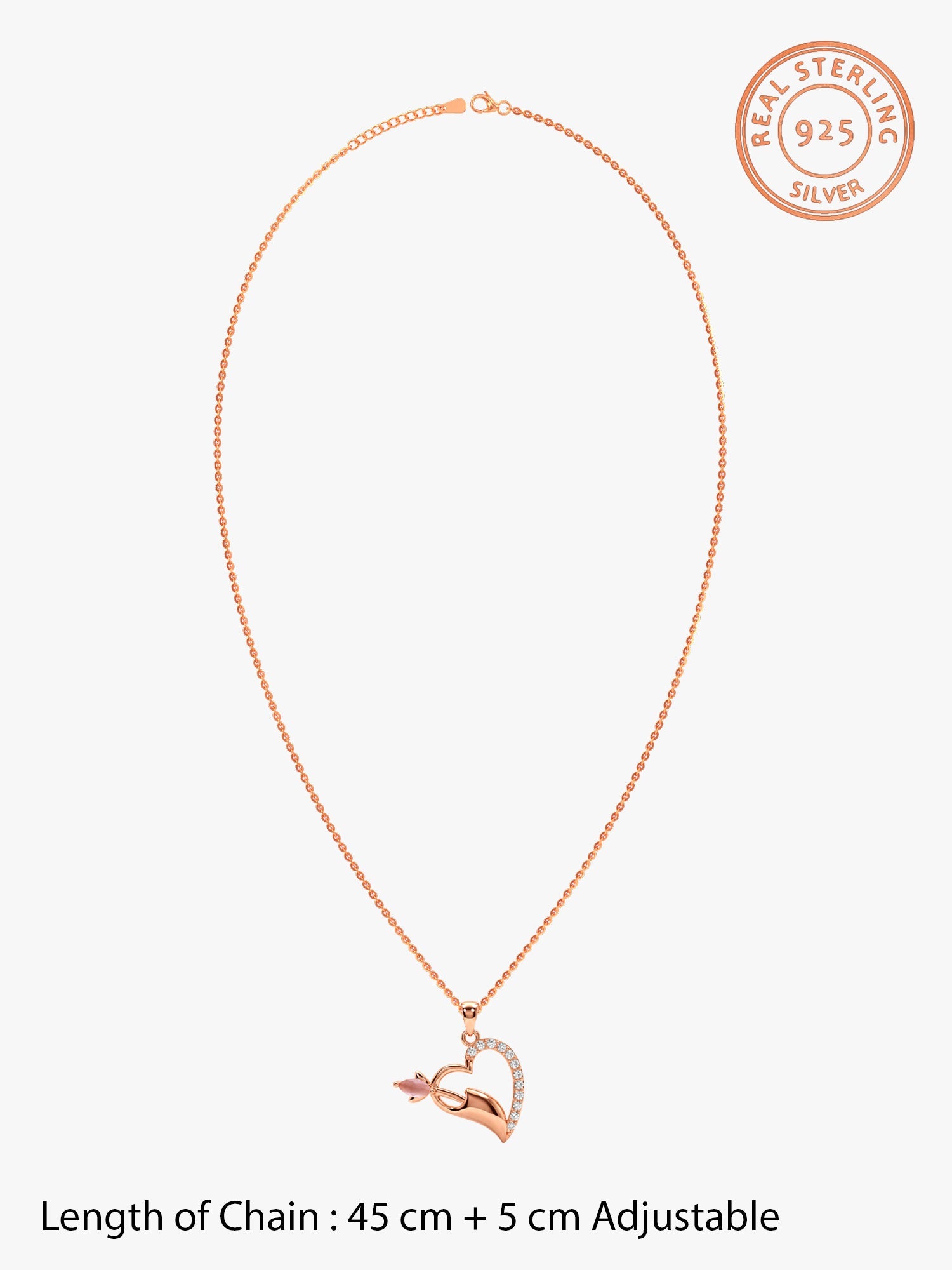 Rose Gold Forevermore Pendant With Link Chain