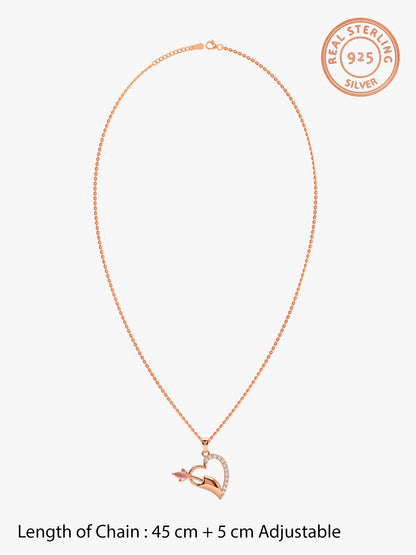 Rose Gold Forevermore Pendant With Link Chain