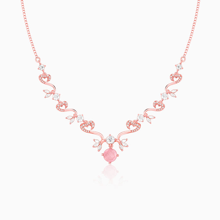 Rose Gold Intricate Love Necklace - Image 1