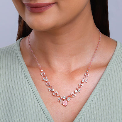 Rose Gold Intricate Love Necklace
