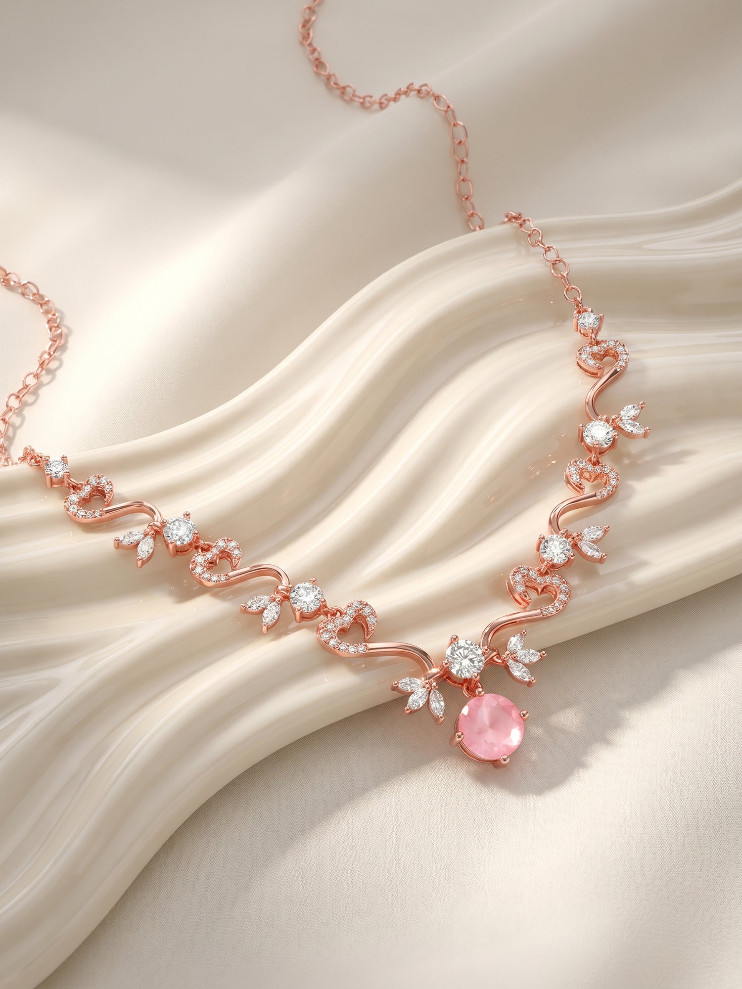 Rose Gold Intricate Love Necklace