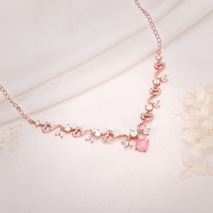 Rose Gold Intricate Love Necklace