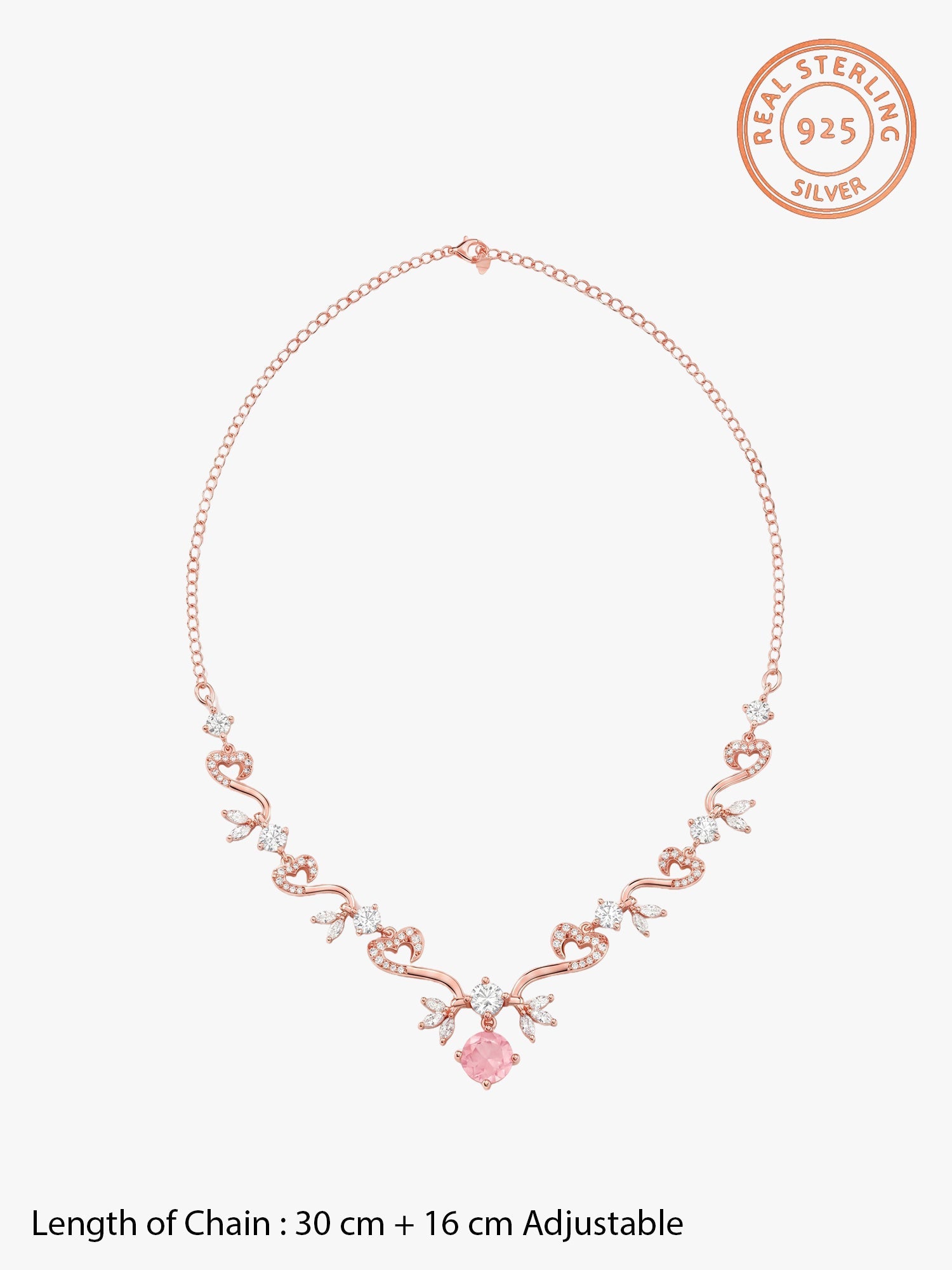 Rose Gold Intricate Love Necklace