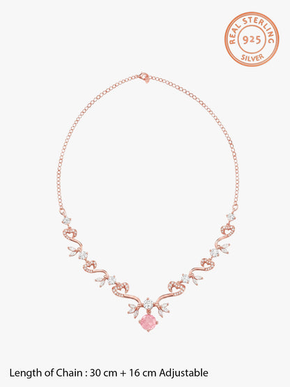 Rose Gold Intricate Love Necklace
